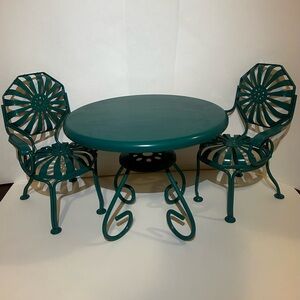 American Girl Teal Doll Bistro Set